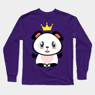 panda king kawaii style Long Sleeve T-Shirt